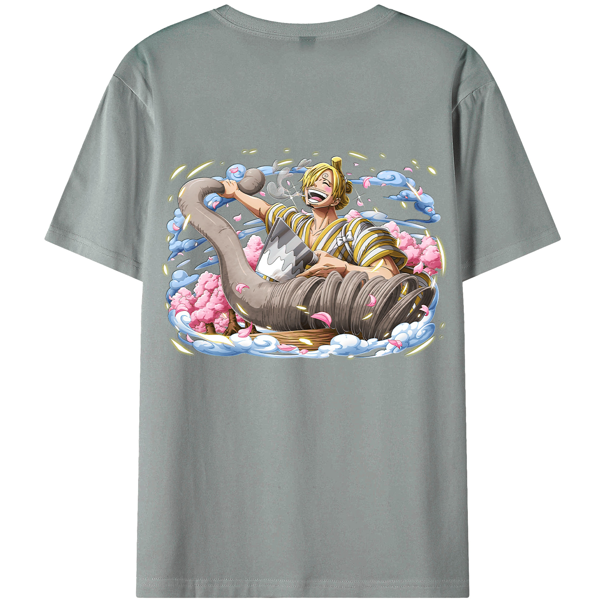 （画像用） ワンピース サンジ ONE PIECE Sanji 綿100％ メンズ半袖Tシャツ（バックプリント） 通気性